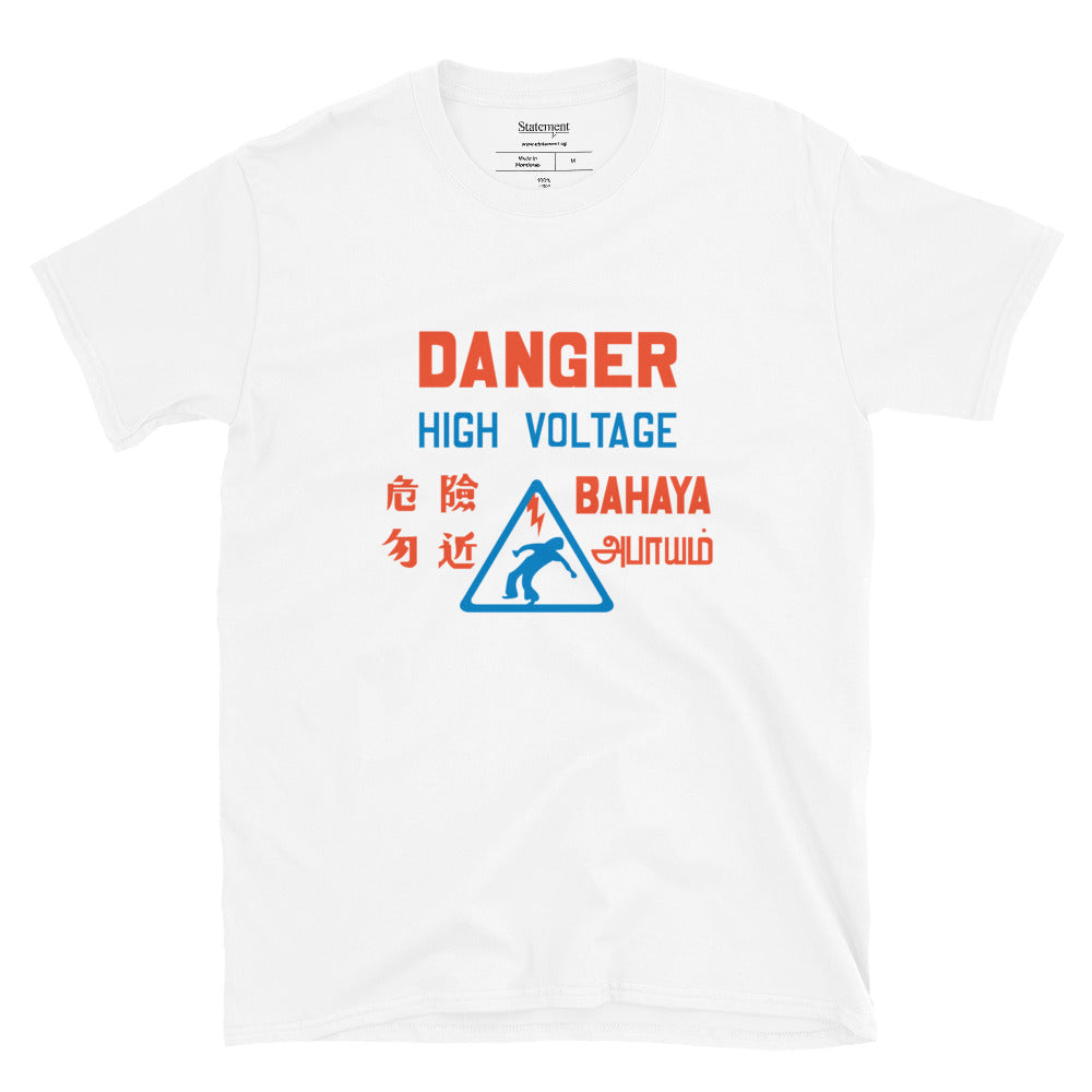 Danger High Voltage - White Tee