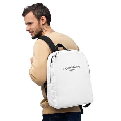 Suspicious-looking Article - White Backpack
